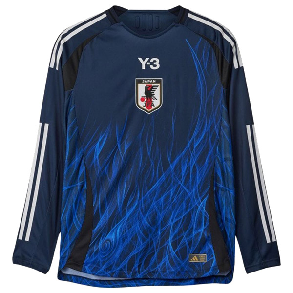 Japan maillot de football à manches longues Y3 authentique LS bleu pour homme premier kit de football de sport haut 2024-2025
